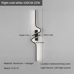 Modern Minimalist LED Strip Wall Light | Bedside Wall Sconce for Bedroom & Living Room