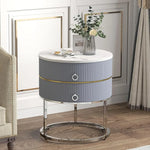 Modern 2-Drawer Nightstand with Metal Frame – Stylish Bedside Table for Bedroom & Living Room