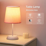 Japanese Style Dimmable Fabric Bedside Lamp