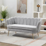 Modern Boucle Loveseat with Gold Legs - 2-Seater Sofa