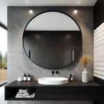 Round Bathroom Mirror with 3-Color Adjustable Backlight & Defogging 