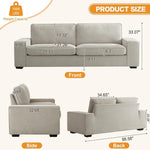 Chenille Loveseat Sofa Couch – Modern Comfy Deep Seat with Removable Cushions