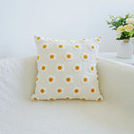 Daisy Floral Embroidered Throw Cushion Cover – Decorative Cushion Case for Sofa and Home Décor