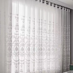 White Sheer Curtains -  Grommet Top Voile Drapes for Living Room and Bedroom