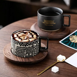 Stylish Ceramic Mug with Spoon - Creative Porcelain Cups for Coffee