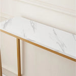 Modern Console Table with Faux Marble Top – Double Layered Design, Golden or Black Frame