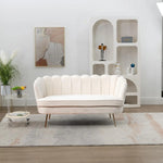 Modern Boucle Loveseat with Gold Legs - 2-Seater Sofa