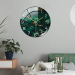 Round Marble Acrylic Wall Clock – Silent Decor for Home & Office