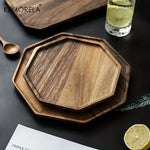 Acacia Wood Serving Tray - Elegant Dessert & Snack Plate 