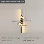 Modern Minimalist LED Strip Wall Light | Bedside Wall Sconce for Bedroom & Living Room