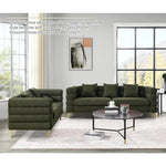 TrendWave 2-Piece Velvet Living Room Sofa Set with Deep Seat Design & Gold Metal Legs