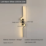 Modern Minimalist LED Strip Wall Light | Bedside Wall Sconce for Bedroom & Living Room