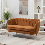 Modern Boucle Loveseat with Gold Legs - 2-Seater Sofa