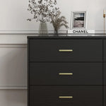 Modern 6-Drawer Wood Dresser with Gold Handles – Elegant Storage Organizer