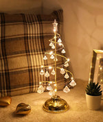 LED Christmas Tree Table Lamp – Battery-Powered Modern Crystal Desk Decor Light