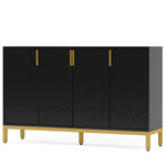 Tribesigns Modern Black Storage Cabinet with Gold Handles - 59