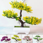 Artificial Bonsai Tree – Small Potted Fake Plant for Home, Office, and Garden Decor