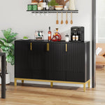 Tribesigns Modern Black Storage Cabinet with Gold Handles - 59