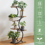 6-Tier S-Shaped Wrought Iron Plant Stand