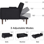 Convertible 3-Seater Folding Futon Sofa Bed - 71