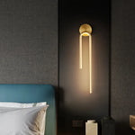 Modern LED Wall Sconce | Indoor Lighting for Bedroom, Living Room, Bedside | Black & Gold Wall Light