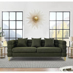 TrendWave 2-Piece Velvet Living Room Sofa Set with Deep Seat Design & Gold Metal Legs