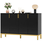 Tribesigns Modern Black Storage Cabinet with Gold Handles - 59