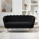 Modern Boucle Loveseat with Gold Legs - 2-Seater Sofa