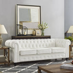 Modern Chesterfield Leather Sofa Set – Tufted Elegance for Living Rooms and Bedrooms