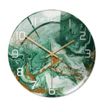 Round Marble Acrylic Wall Clock – Silent Decor for Home & Office