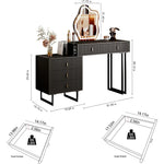 Modern Makeup Dressing Table with 3-Color Touch Screen Dimming Mirror and Adjustable Cabinet