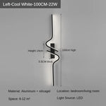 Modern Minimalist LED Strip Wall Light | Bedside Wall Sconce for Bedroom & Living Room