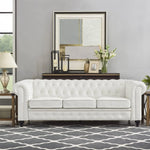 Modern Chesterfield Leather Sofa Set – Tufted Elegance for Living Rooms and Bedrooms