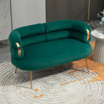 Elegant Velvet Loveseat with Gold Legs - 2-Seater Modern Couch