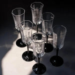 French Vintage Black Swan Glass – Luxurious Octagonal Goblet