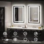 24x36 Inch Backlit Bathroom Vanity Mirror - LED Front Light