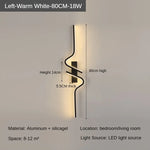 Modern Minimalist LED Strip Wall Light | Bedside Wall Sconce for Bedroom & Living Room