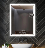 Large Rectangular Bathroom Mirror with Wall Light - LED Lighting, Anti-Fog, Dimmable Mirror