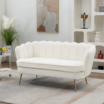 Modern Boucle Loveseat with Gold Legs - 2-Seater Sofa