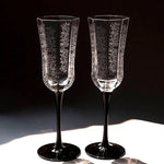 French Vintage Black Swan Glass – Luxurious Octagonal Goblet