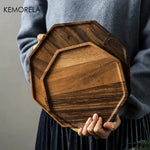 Acacia Wood Serving Tray - Elegant Dessert & Snack Plate 