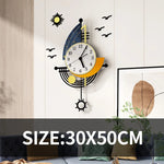 Creative Navigation Sailboat Wall Clock – Modern Decor