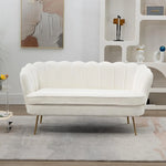 Modern Boucle Loveseat with Gold Legs - 2-Seater Sofa