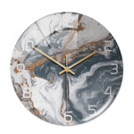 Round Marble Acrylic Wall Clock – Silent Decor for Home & Office