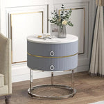 Modern 2-Drawer Nightstand with Metal Frame – Stylish Bedside Table for Bedroom & Living Room