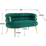 Elegant Velvet Loveseat with Gold Legs - 2-Seater Modern Couch