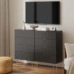 Elegant 4-Drawer Tall Storage Dresser with Gold Handles – Modern Organizer