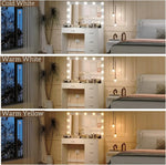 Modern Makeup Vanity Table with 11 LED Lights, Large Mirror, and 4 Drawers - Adjustable Brightness Dressing Table Desk