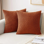 Corduroy Throw Pillow Cover – Soft Plush Striped Cushion Cover for Sofa, Bed, and Living Room Décor