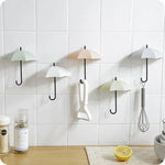 3Pcs Creative Umbrella Shape Storage Hooks - Self-Adhesive Wall Décor